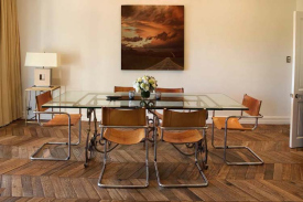 Antique Original French Oak Flooring in Chevron Pattern