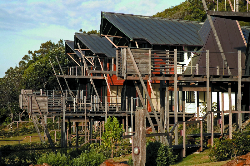 Linnaeus Resort - Australian Jarrah Flooring, Oregon Post and Beams and Wooden Tables